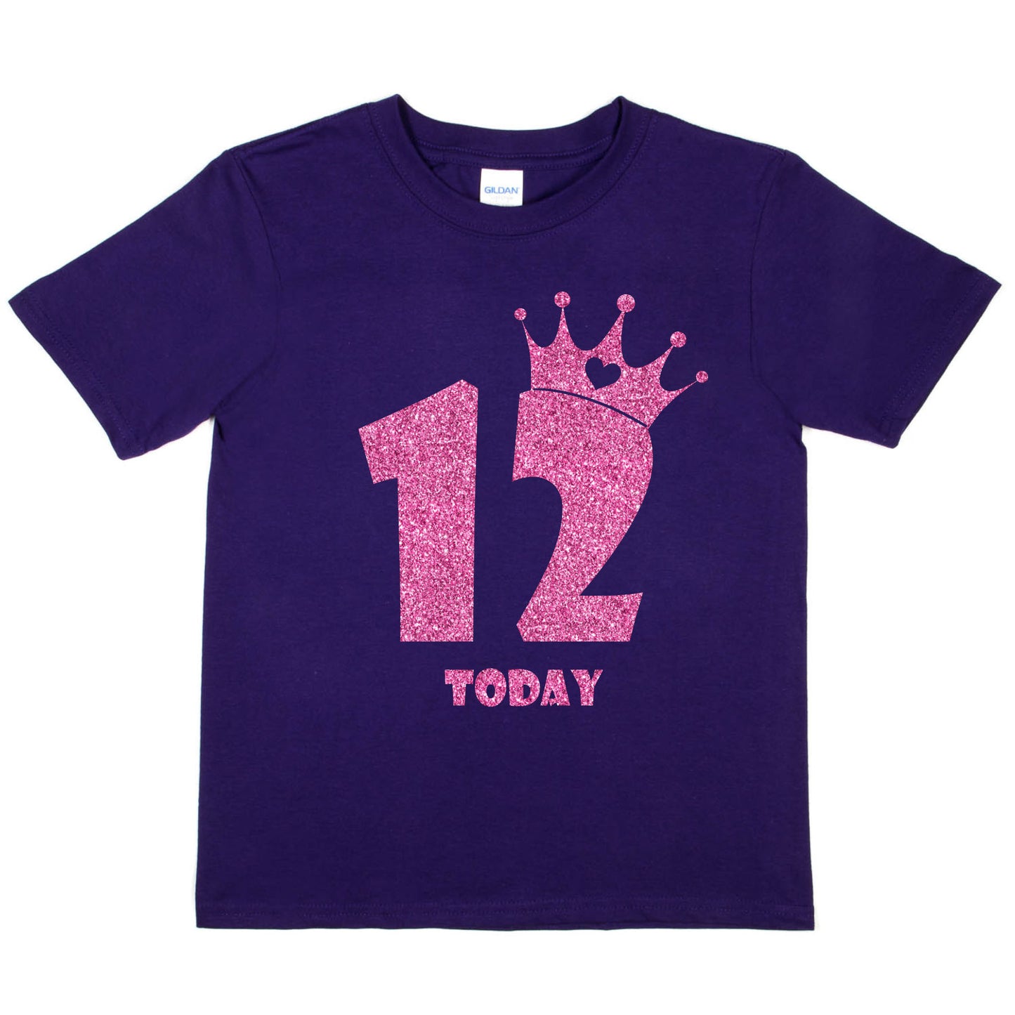 Birthday Kids 12 Today Age 12 In Pink Glitter Happy Kids T-Shirt