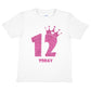 Birthday Kids 12 Today Age 12 In Pink Glitter Happy Kids T-Shirt