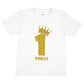 Kids One Today Birthday T-shirt In Gold Glitter Happy 1st