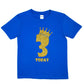 Kids Three Today Birthday T-shirt In Gold Glitter Happy 3rd