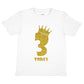 Kids Three Today Birthday T-shirt In Gold Glitter Happy 3rd