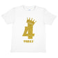 Kids Four Today Birthday T-shirt In Gold Glitter Happy 4th