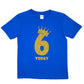 Kids Six Today Birthday T-shirt In Gold Glitter Happy 6th
