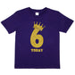 Kids Six Today Birthday T-shirt In Gold Glitter Happy 6th