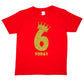 Kids Six Today Birthday T-shirt In Gold Glitter Happy 6th