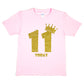 Kids Eleven Today Birthday T-shirt In Gold Glitter Happy 11th