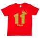 Kids Eleven Today Birthday T-shirt In Gold Glitter Happy 11th