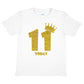 Kids Eleven Today Birthday T-shirt In Gold Glitter Happy 11th