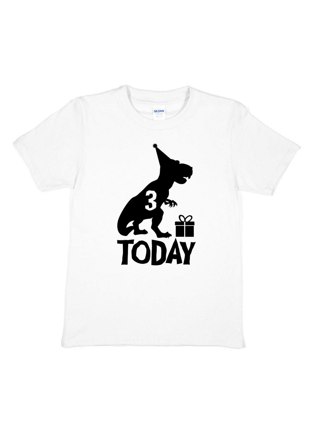 Birthday Kids 3 Today Age 3 Dinosaur Happy T-Shirt