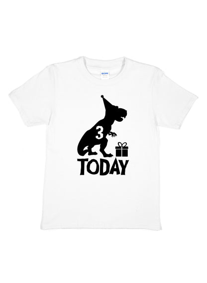 Birthday Kids 3 Today Age 3 Dinosaur Happy T-Shirt