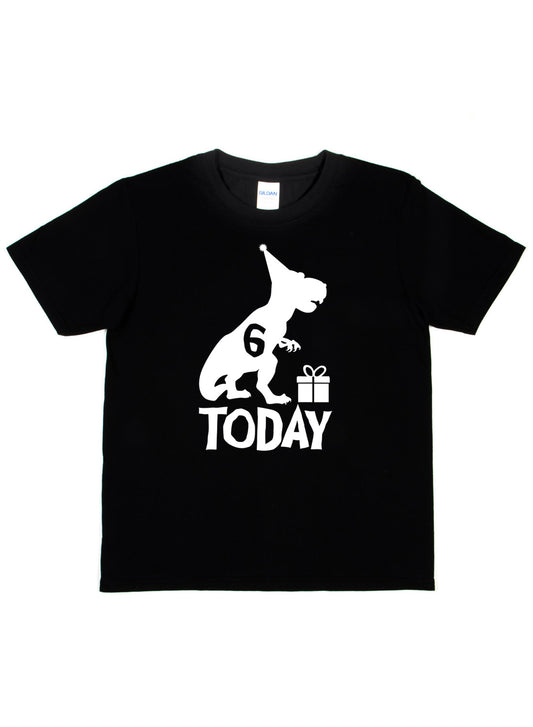 Birthday Kids 6 Today Age 6 Dinosaur Happy T-Shirt