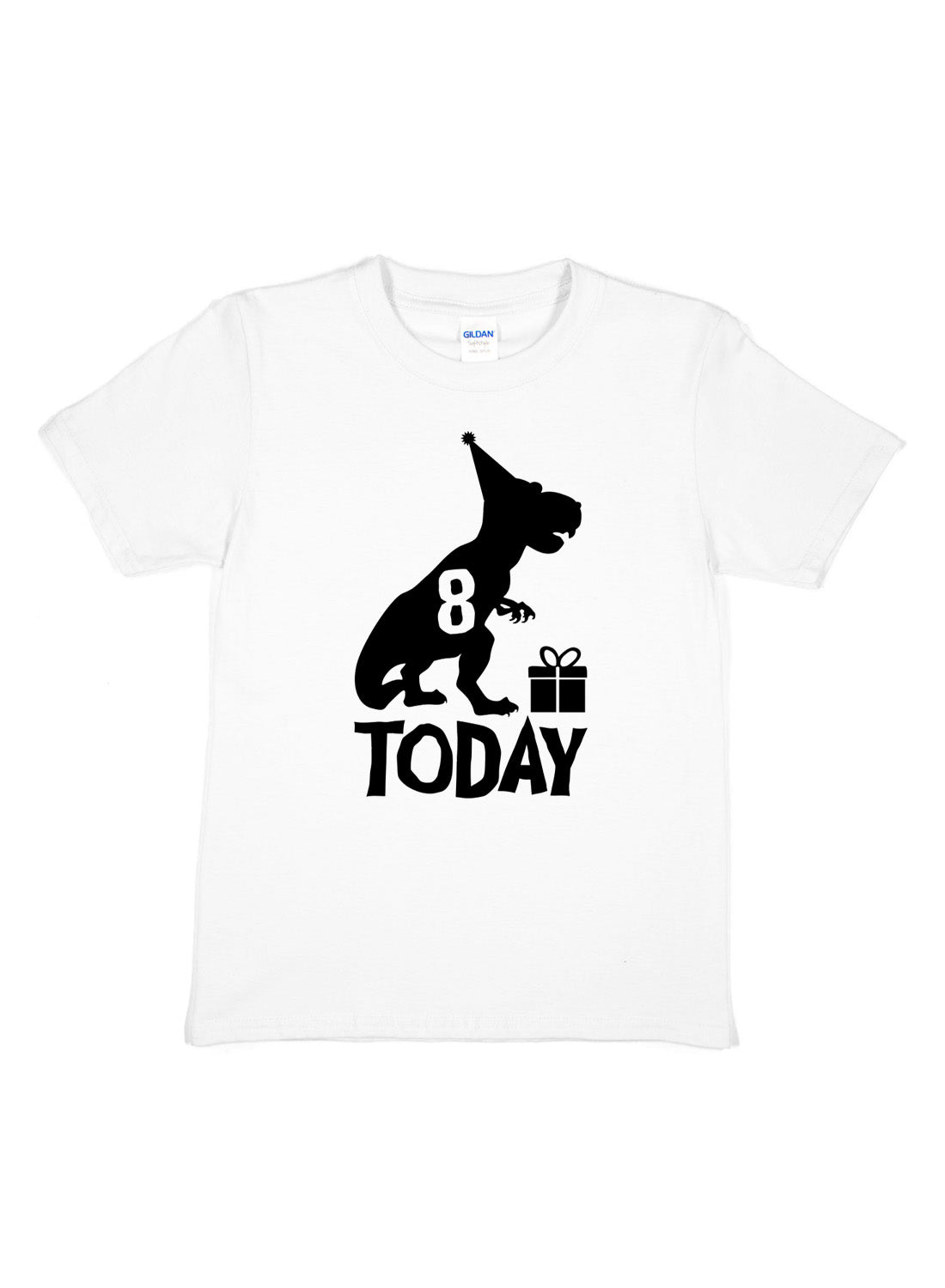 Birthday Kids 8 Today Age 8 Dinosaur Happy T-Shirt