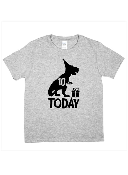 Birthday Kids 10 Today Age 10 Dinosaur Happy T-Shirt