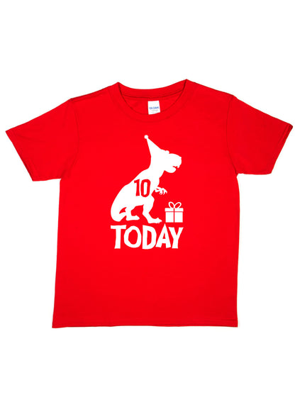 Birthday Kids 10 Today Age 10 Dinosaur Happy T-Shirt