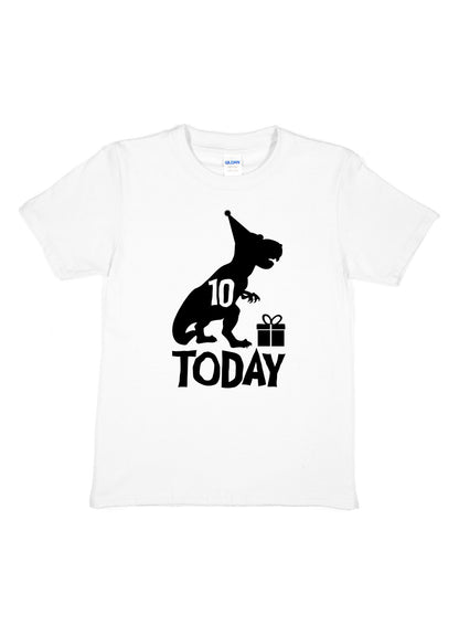 Birthday Kids 10 Today Age 10 Dinosaur Happy T-Shirt