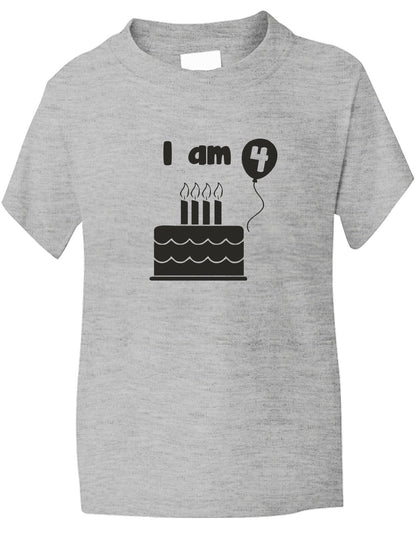 Birthday Kids Ages I Am 4 Four T-Shirt