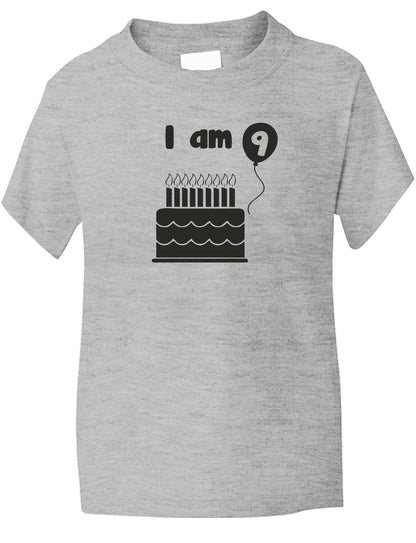 Birthday Kids Ages I Am 9 Nine T-Shirt