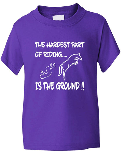 Hardest Part Horse Riding Is The Ground Pony Kids T-Shirt