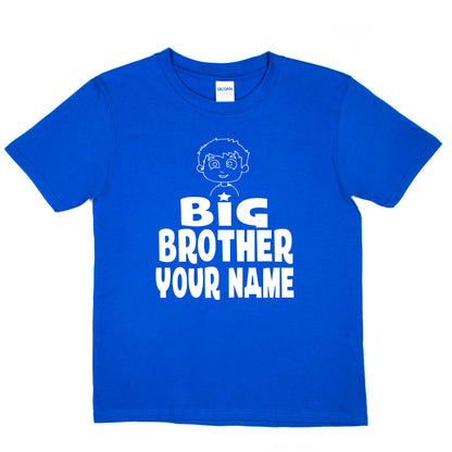 Kids Personalised Big Brother T-Shirt  Your Name Birthday T-Shirt Tee Boys Gift