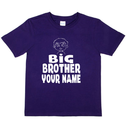 Kids Personalised Big Brother T-Shirt  Your Name Birthday T-Shirt Tee Boys Gift