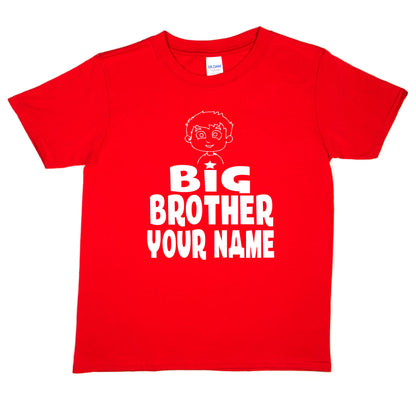 Kids Personalised Big Brother T-Shirt  Your Name Birthday T-Shirt Tee Boys Gift