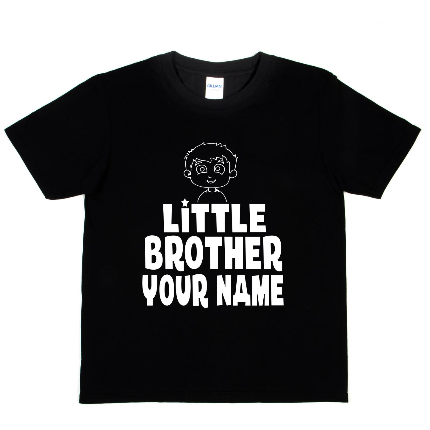 Kids Personalised Little Brother T-Shirt  Your Name Birthday T-Shirt Tee Boys Gift