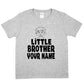 Kids Personalised Little Brother T-Shirt  Your Name Birthday T-Shirt Tee Boys Gift