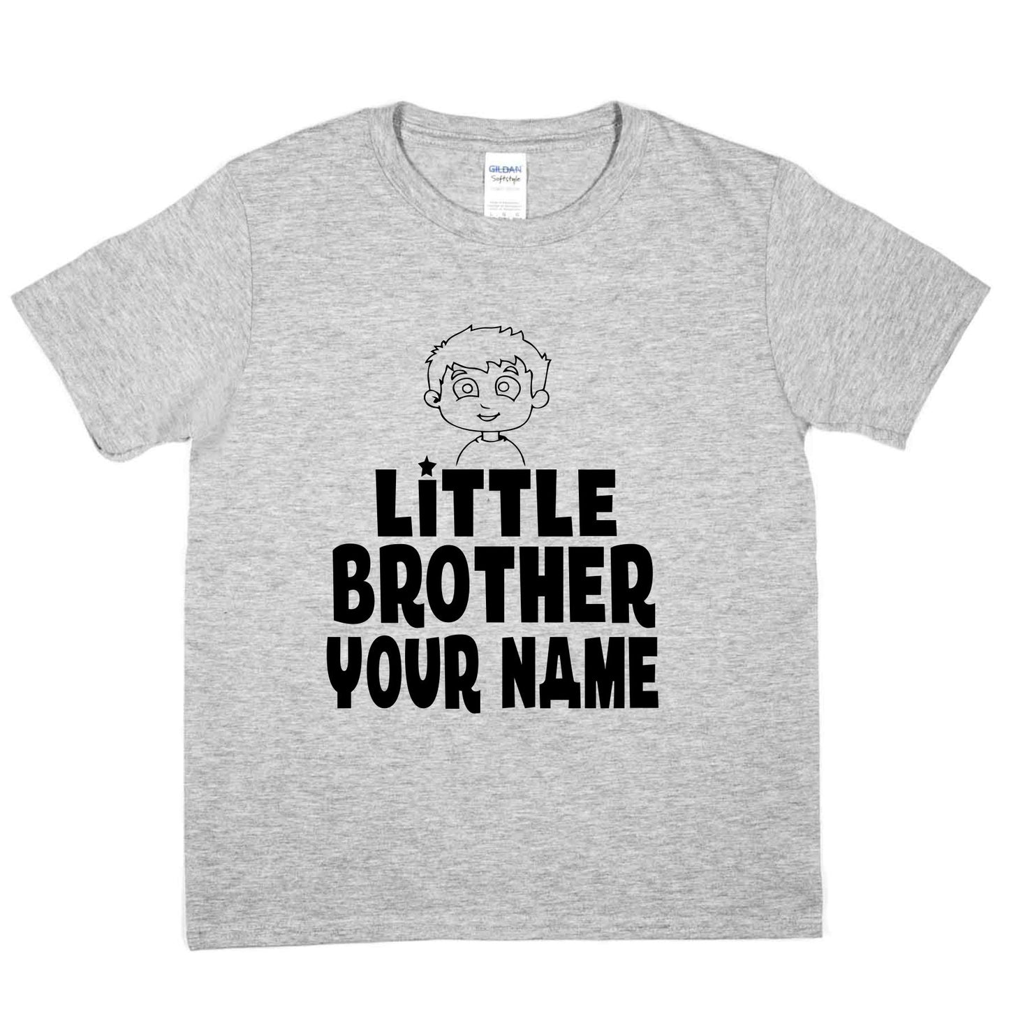 Kids Personalised Little Brother T-Shirt  Your Name Birthday T-Shirt Tee Boys Gift