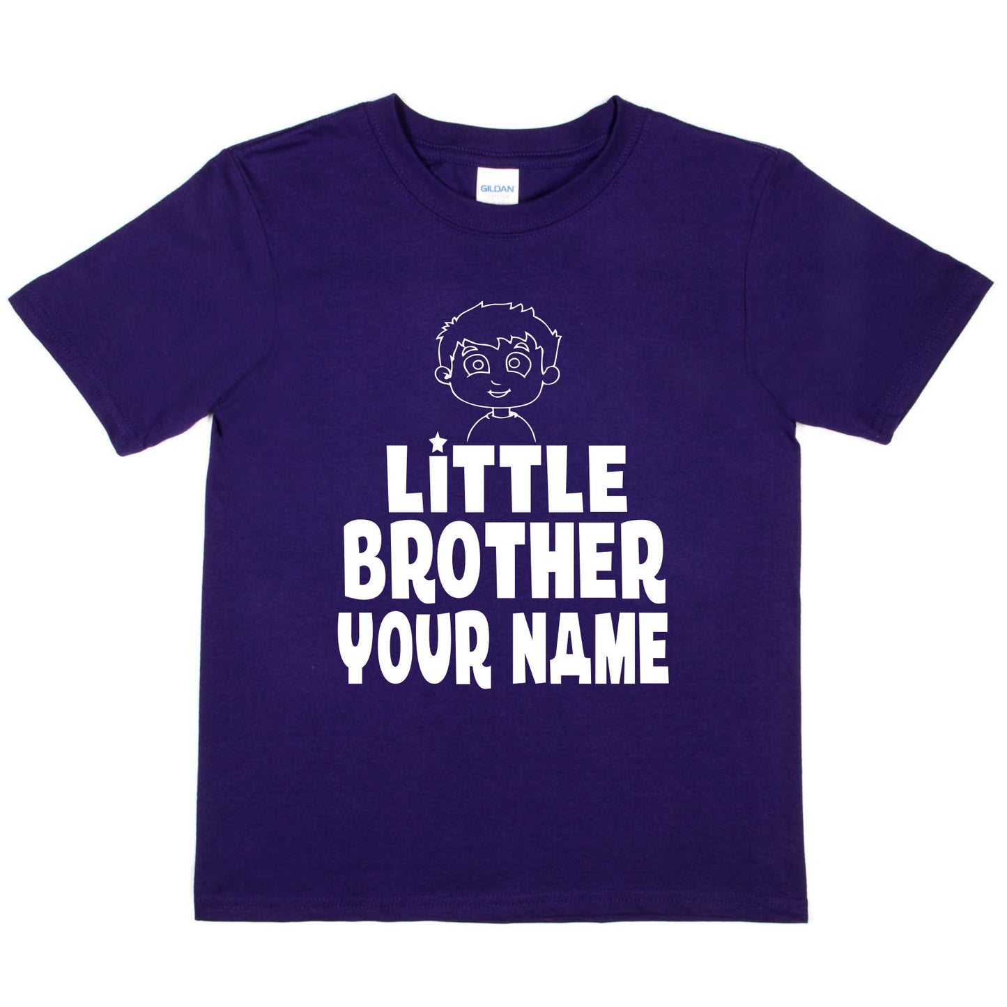 Kids Personalised Little Brother T-Shirt  Your Name Birthday T-Shirt Tee Boys Gift
