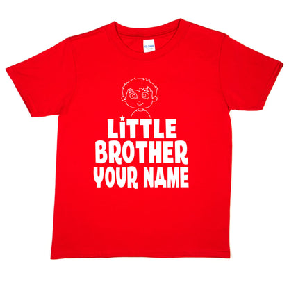 Kids Personalised Little Brother T-Shirt  Your Name Birthday T-Shirt Tee Boys Gift