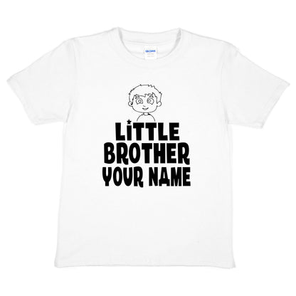 Kids Personalised Little Brother T-Shirt  Your Name Birthday T-Shirt Tee Boys Gift