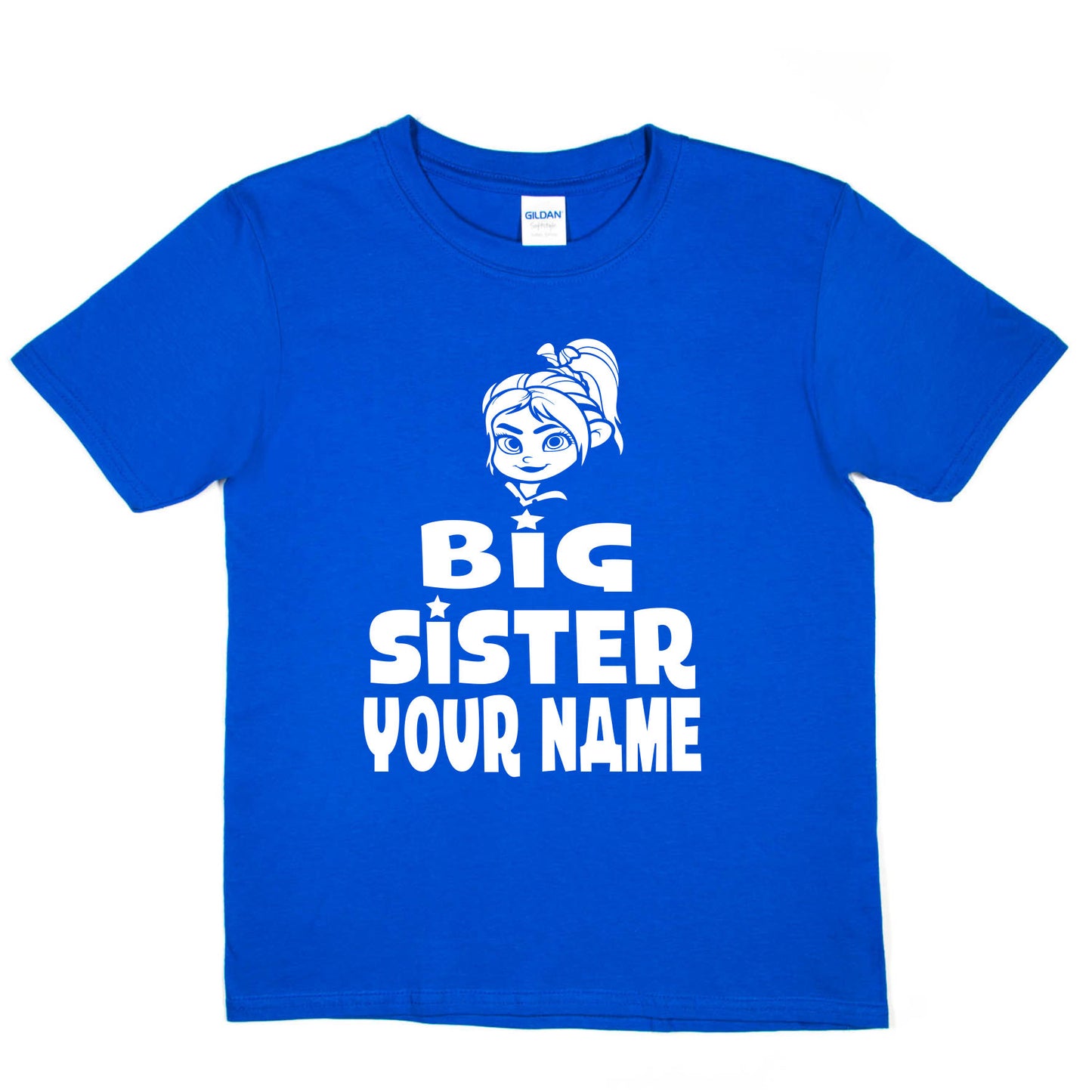 Kids Personalised Big Sister T-Shirt Your Name Birthday T-Shirt Tee Girls Gift