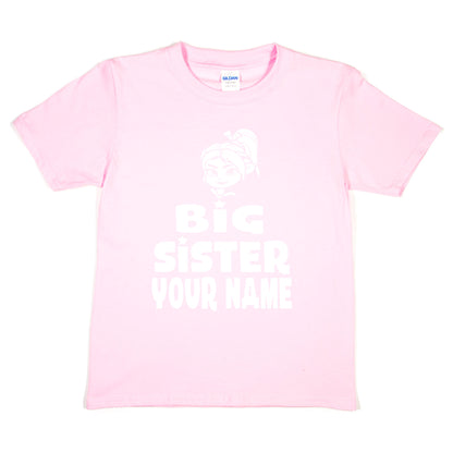 Kids Personalised Big Sister T-Shirt Your Name Birthday T-Shirt Tee Girls Gift