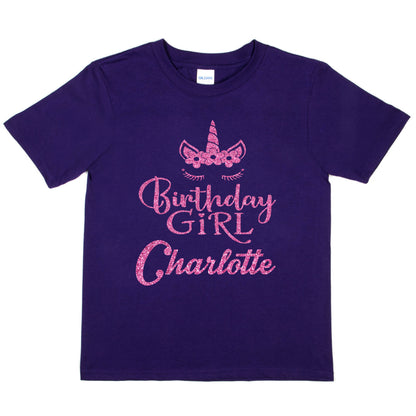 Personalised T-Shirt Girls Happy Birthday Charlotte Gift Any Name