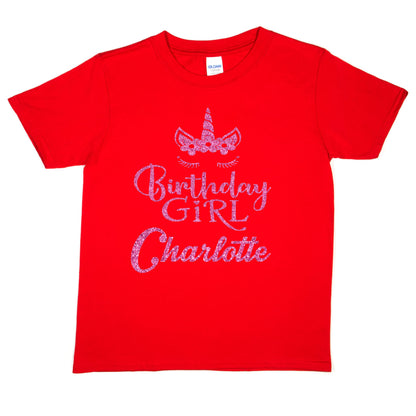 Personalised T-Shirt Girls Happy Birthday Charlotte Gift Any Name