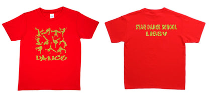 Kids Personalised T-Shirt Dance Any Names For Back Great For Dance Schools