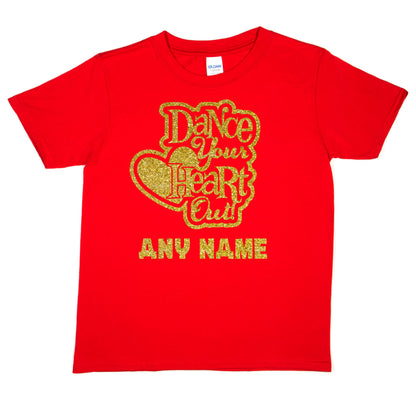 Kids Personalised T-Shirt Dance Heart Out Any Name Great For Dance Schools