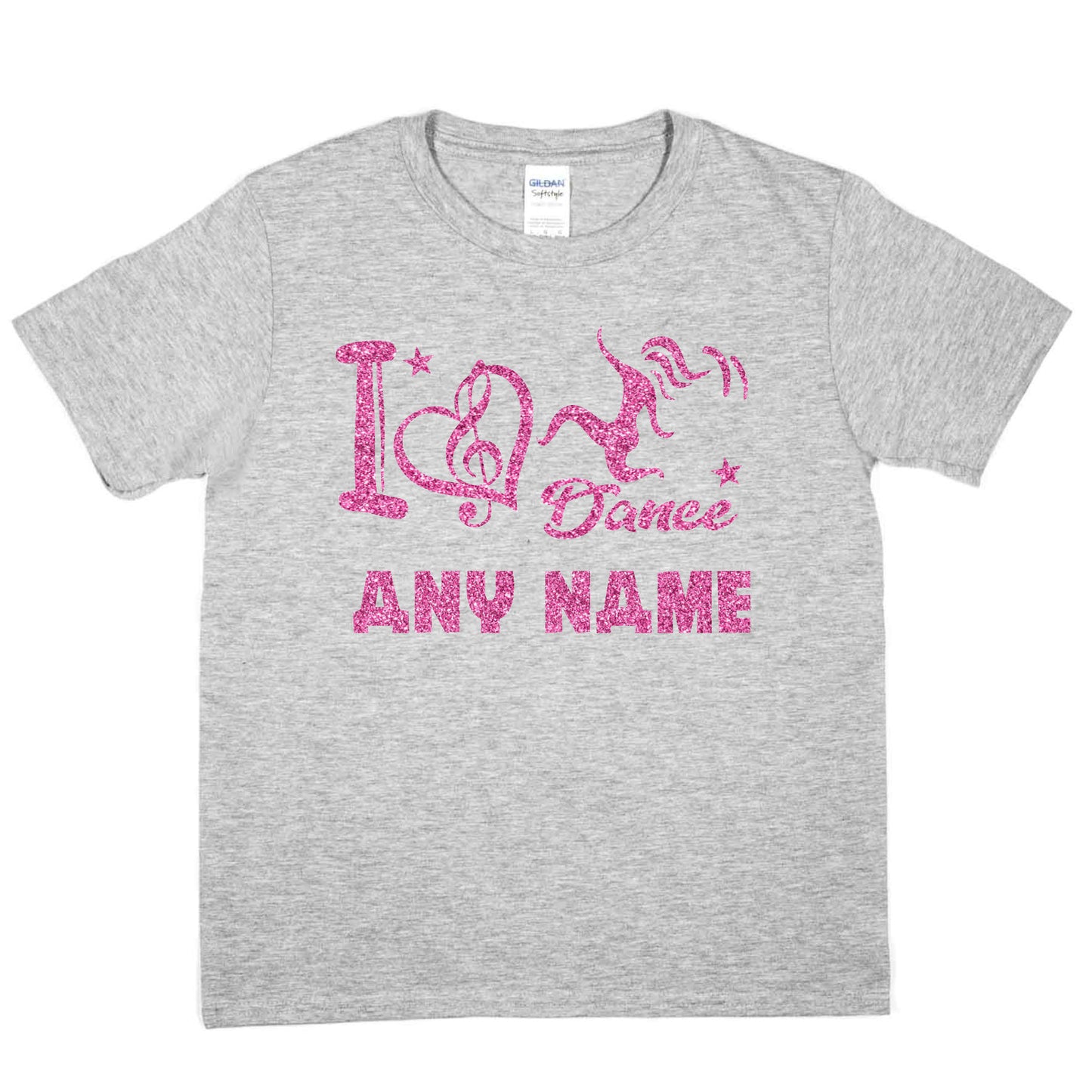 Kids Personalised T-Shirt I Love Dance Any Name Great For Dance Schools