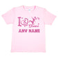 Kids Personalised T-Shirt I Love Dance Any Name Great For Dance Schools