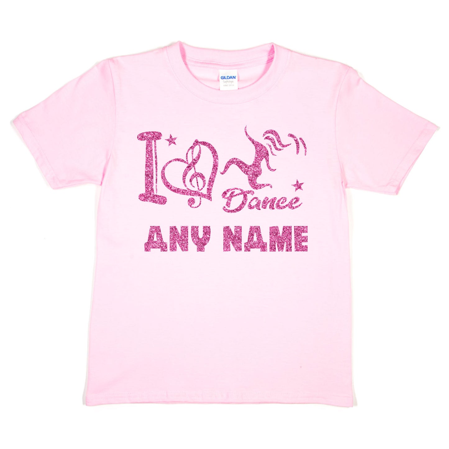 Kids Personalised T-Shirt I Love Dance Any Name Great For Dance Schools