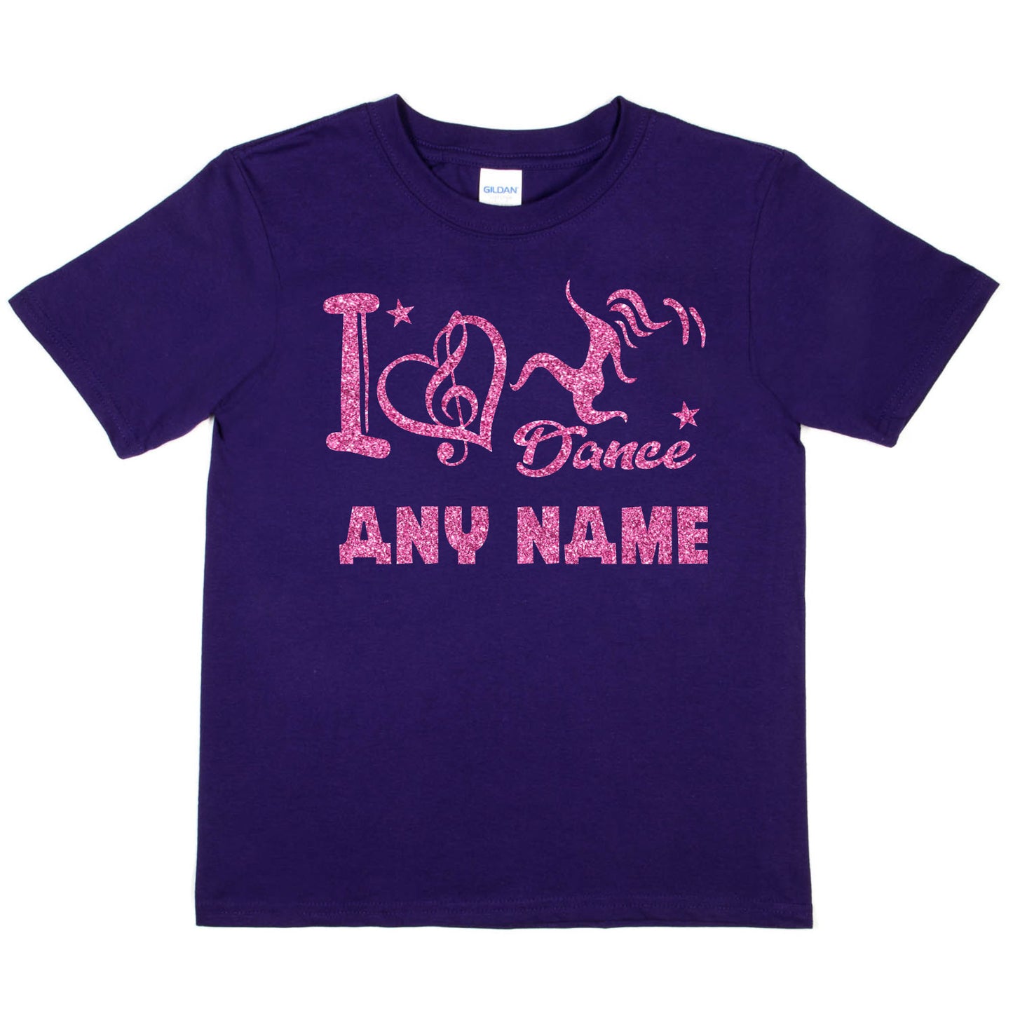 Kids Personalised T-Shirt I Love Dance Any Name Great For Dance Schools