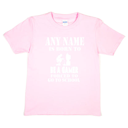 Kids Personalised T-Shirt  Born Be A Gamer PS4 Any Name