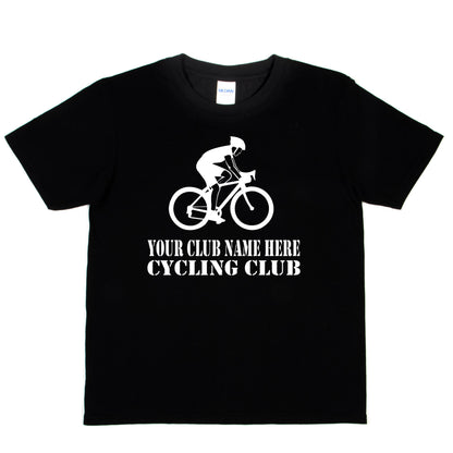 Kids Personalised Cycling T-Shirt Your Club Name Here Biking Tee Boys Girls