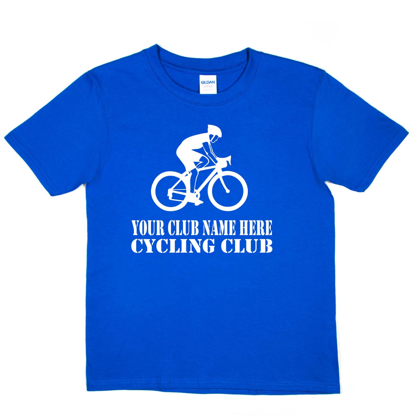 Kids Personalised Cycling T-Shirt Your Club Name Here Biking Tee Boys Girls