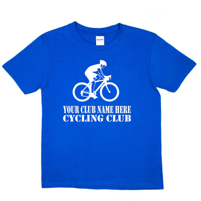 Kids Personalised Cycling T-Shirt Your Club Name Here Biking Tee Boys Girls