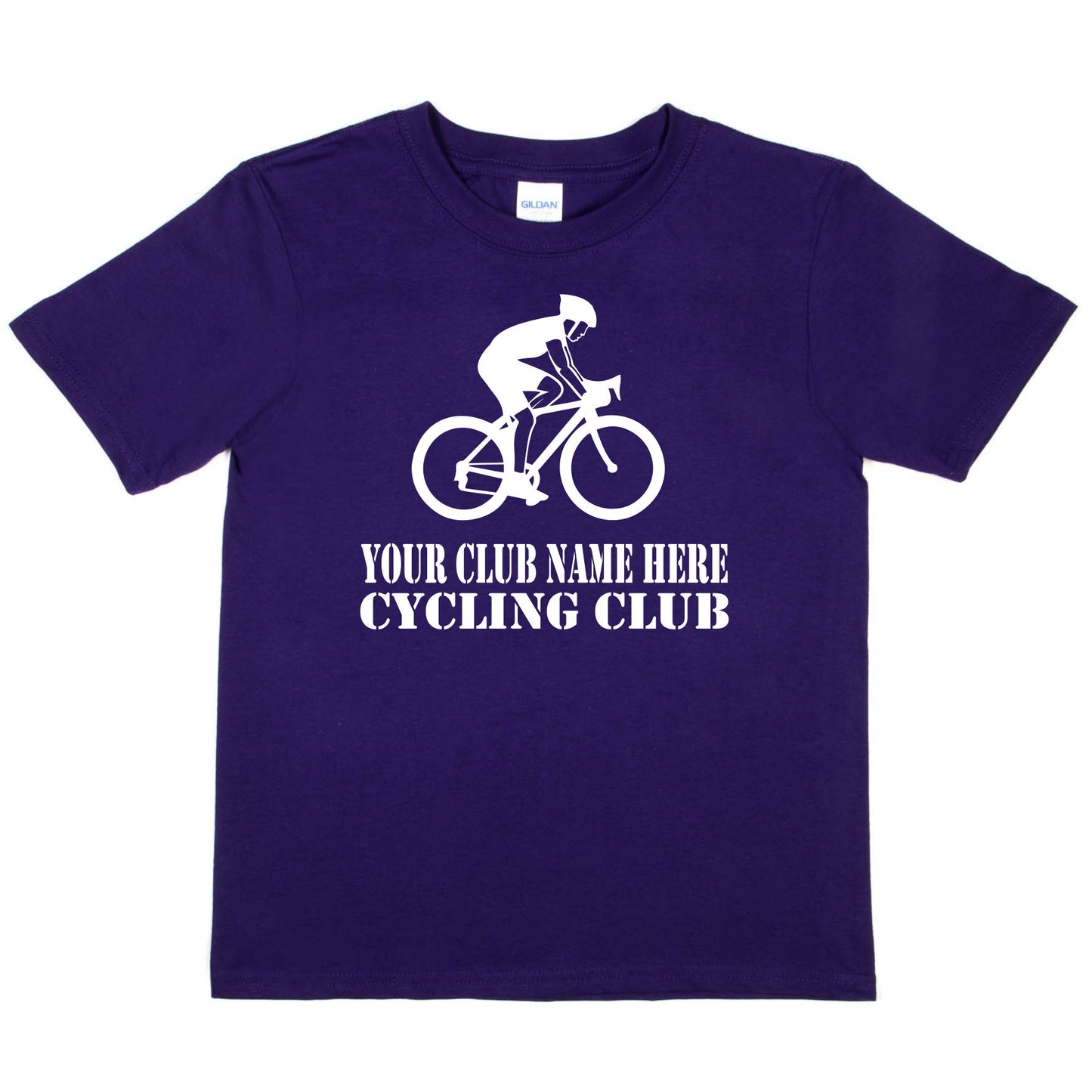 Kids Personalised Cycling T-Shirt Your Club Name Here Biking Tee Boys Girls