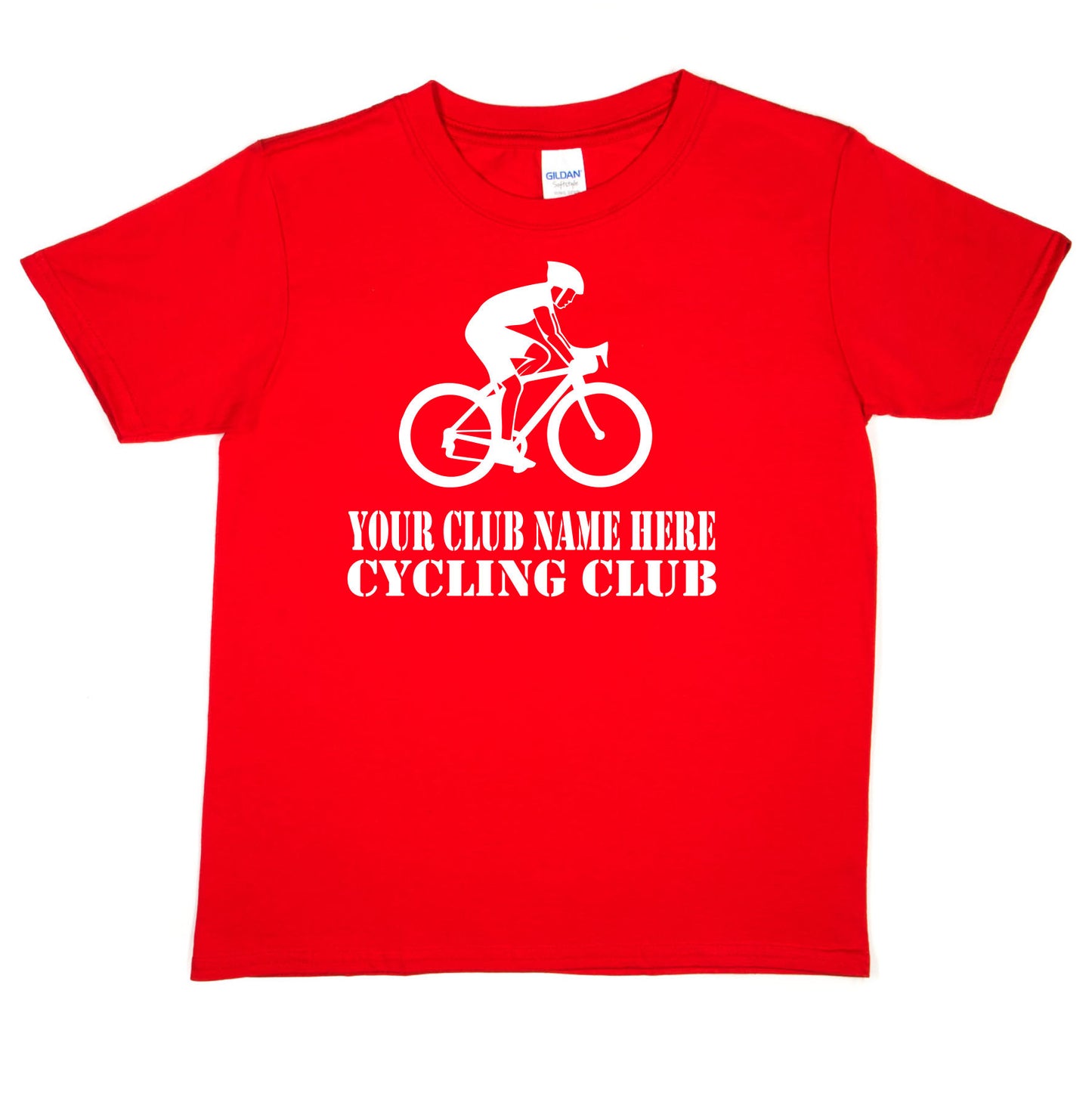 Kids Personalised Cycling T-Shirt Your Club Name Here Biking Tee Boys Girls