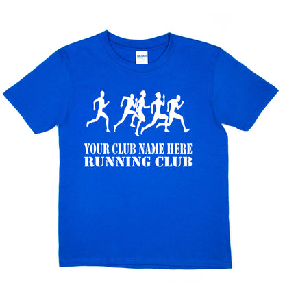 Kids Personalised Running T-Shirt Your Club Name Here Jogging Tee Boys Girls