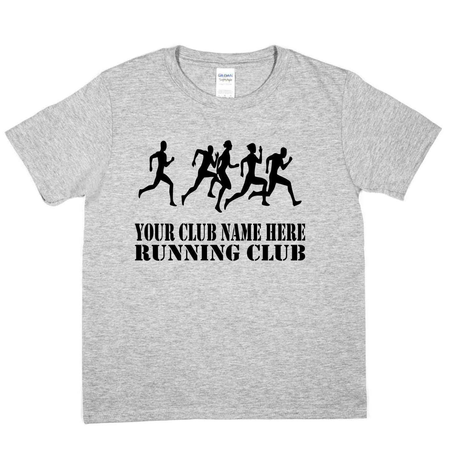 Kids Personalised Running T-Shirt Your Club Name Here Jogging Tee Boys Girls