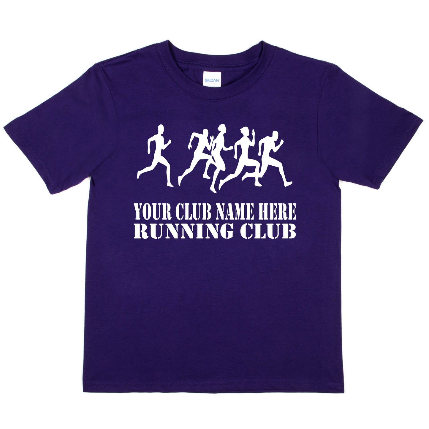 Kids Personalised Running T-Shirt Your Club Name Here Jogging Tee Boys Girls